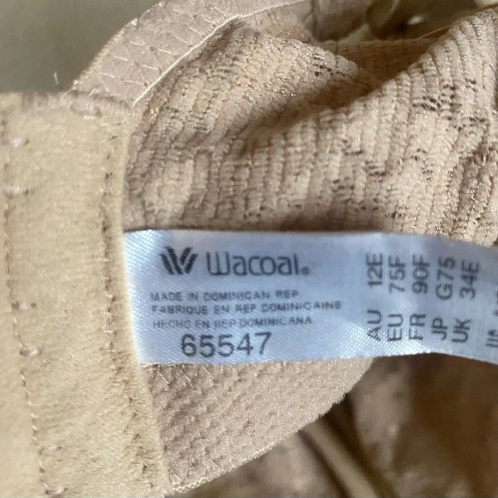 Wacoal Bra 34DDD Halo Lace Tan‎ Brown Underwire Seamless